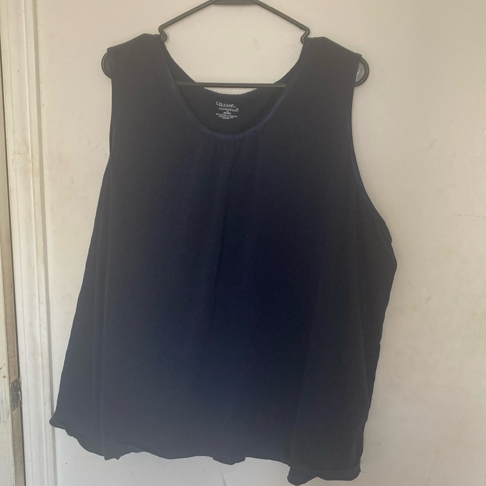 Liz & Me Black Boxy Relaxed Tank Top